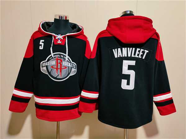 Men's Houston Rockets #5 Fred VanVleet Black Red Lace-Up Pullover Hoodie,We sell and wholesale Men's Houston Rockets #5 Fred VanVleet Black Red Lace-Up Pullover Hoodie on line form chian!